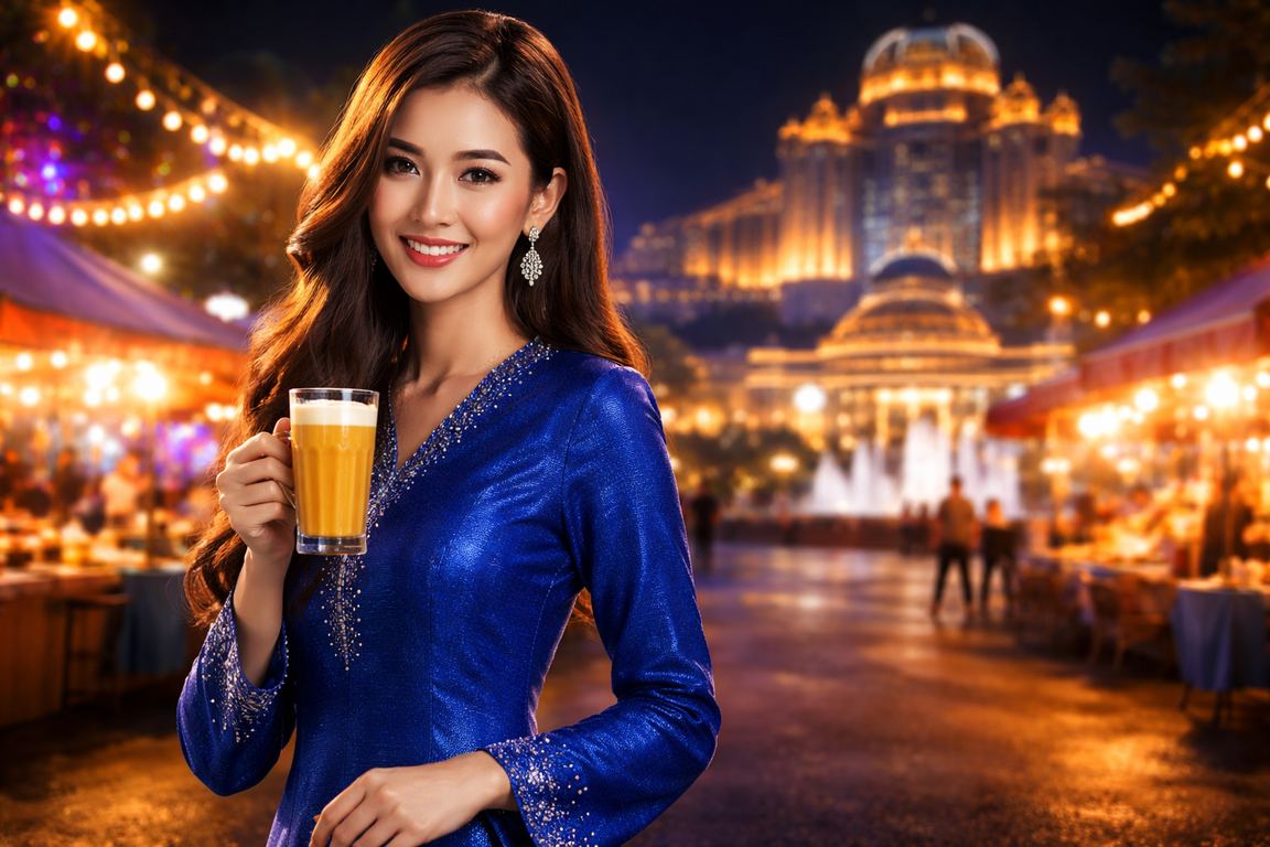 Suasana hiburan kasino di Genting Highlands dengan pakaian tradisional Malaysia
